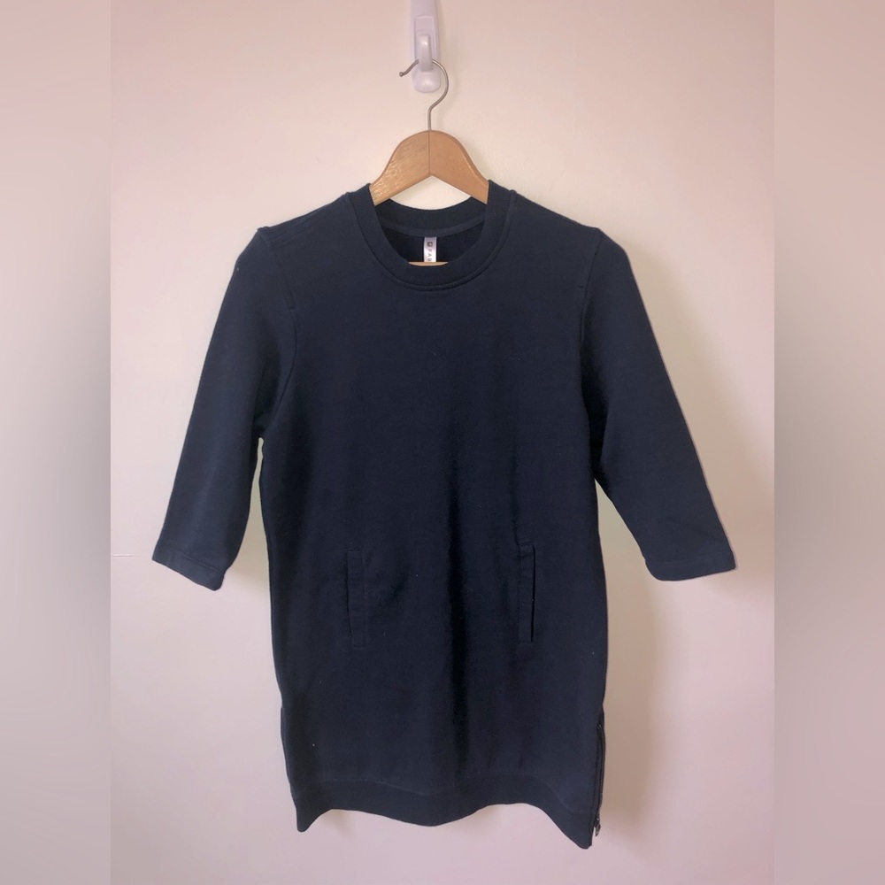Fabletics Women’s Navy Blue Sweatshirt Dress with Pockets Size Small